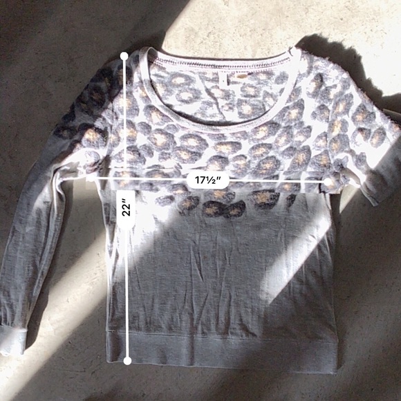 Anthropologie Gray Moth Leopard PrintSweater - Picture 6 of 8